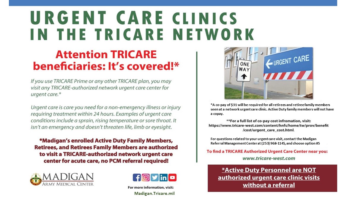Does TRICARE need authorization for urgent care?